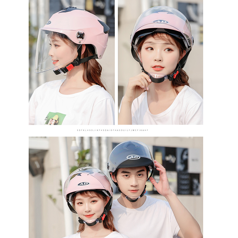 Motorcycle Helmets Led Lights Moped Helmet Electric Scooter For Men Women With Double Visor Rechargeable Bicycle Light Bike