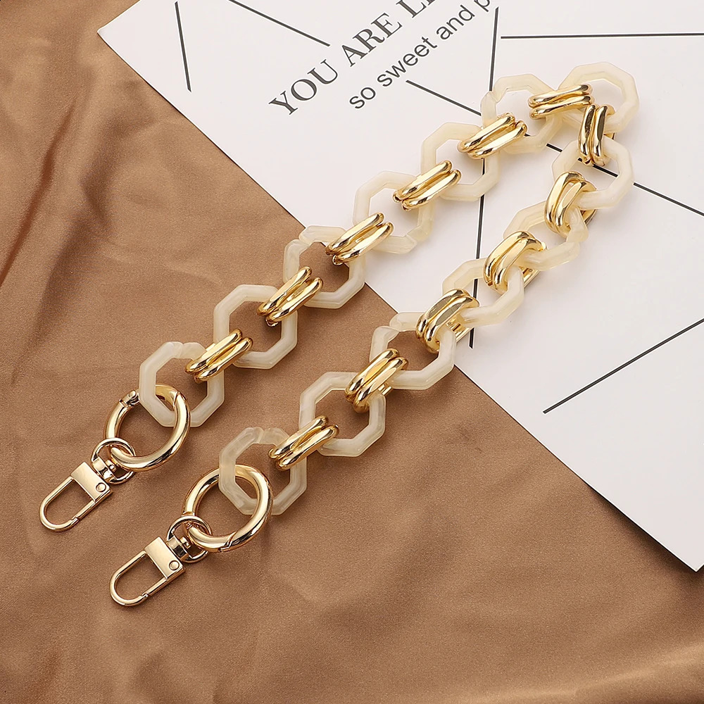 Senior Sense Matte Frosted Bag Chain Colorful Acrylic Bag Strap Resin Chain DIY Crossbody Bag Chain Underarm Accessories 240909CJ