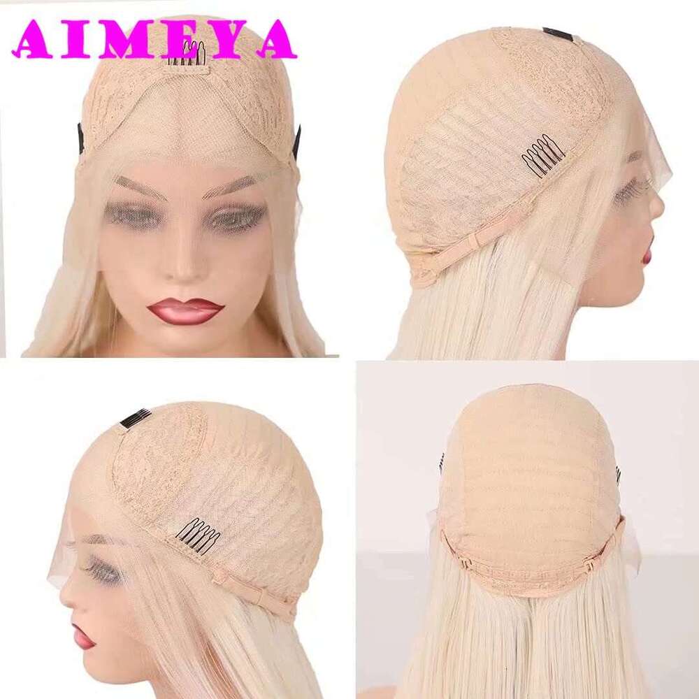 AIMEYA Brown Short For Women Natural Wave Synthetic Lace Front Free Part Heat Resistant Hair Daily Use Cosplay Wig