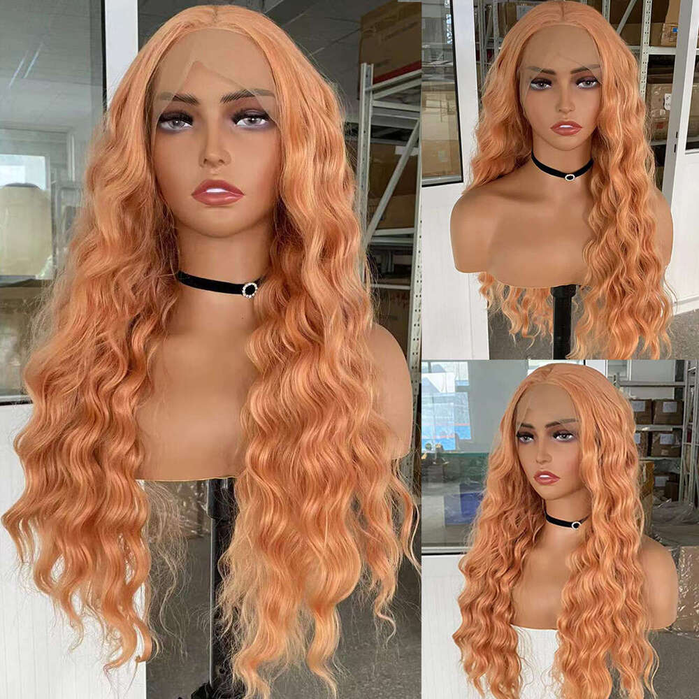 AIMEYA Green Pink Purple Synthetic Lace Front Wigs For Women Body Wave Heat Resistant Natural Haire Daily Use Cosplay Wig