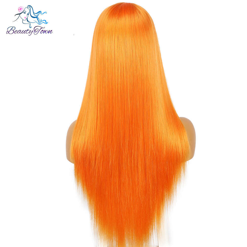 Long Straight Orange Cosplay Blogger Makeup Party Holiday Gift For Girl Synthetic T Lace Wig 2022 Beautytown
