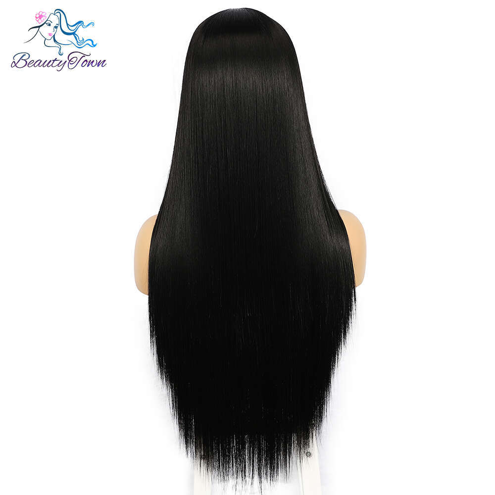 32Inch 13X6 Synthetic Front Bone Straight For Women HD Transparent Lace Cosplay Daily Wig Heat Resistant Fiber