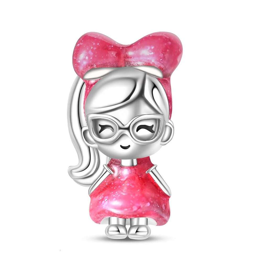 New 925 Sterling Silver Charm Barbie Pink Series Princess beads pendant Fit Charms Silver 925 Original Bracelet DIY Jewelry Making For women Gifts