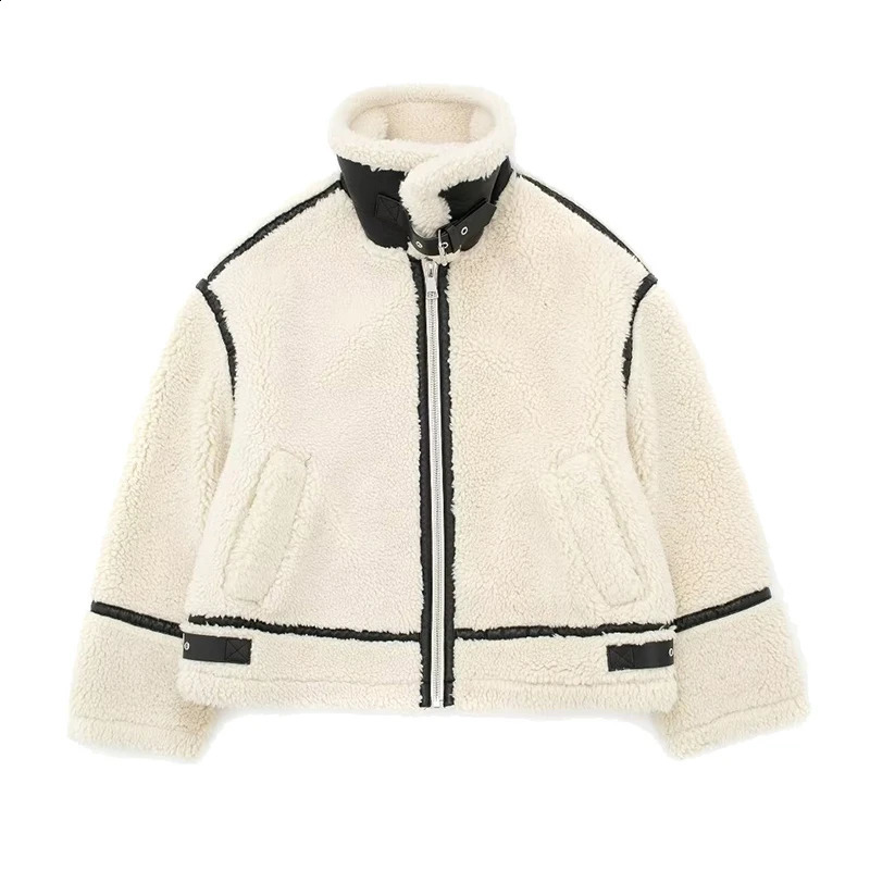 Autumn Winter Fashion Teddy Bear Fur Coat Women Thick Warm Shearling Faux Fur Jacket Girls Motorcycle Bike Overcoats 240911