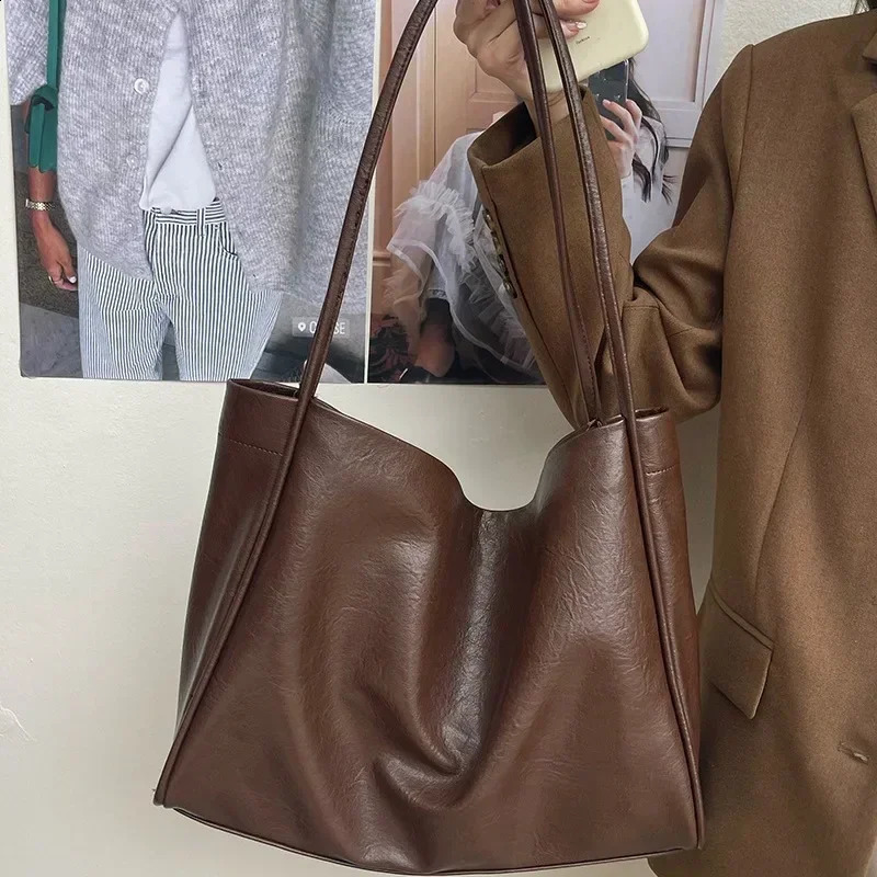 Maillard large capacity handbag for women casual texture soft leather commuting bag fashionable shoulder bag handbag womens handbag 240913