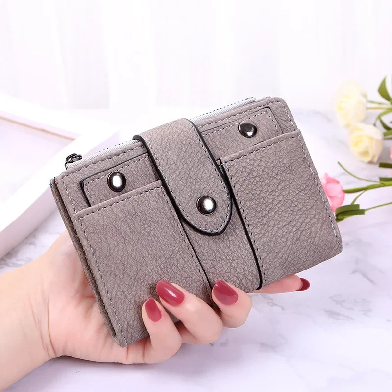Women Short Wallet Small Fashion PU Leather Purse Ladies Card Bag for Clutch Female Money Clip 240914