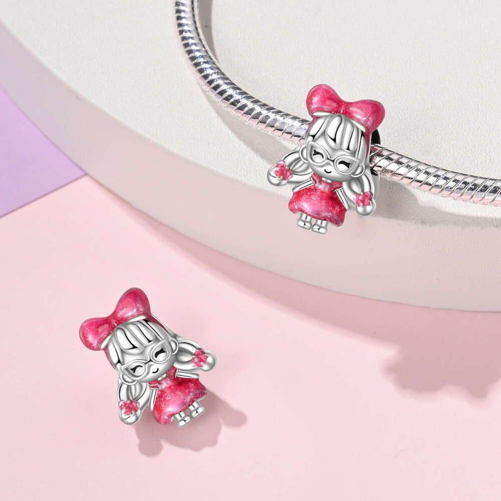 New 925 Sterling Silver Charm Barbie Pink Series Princess beads pendant Fit Charms Silver 925 Original Bracelet DIY Jewelry Making For women Gifts