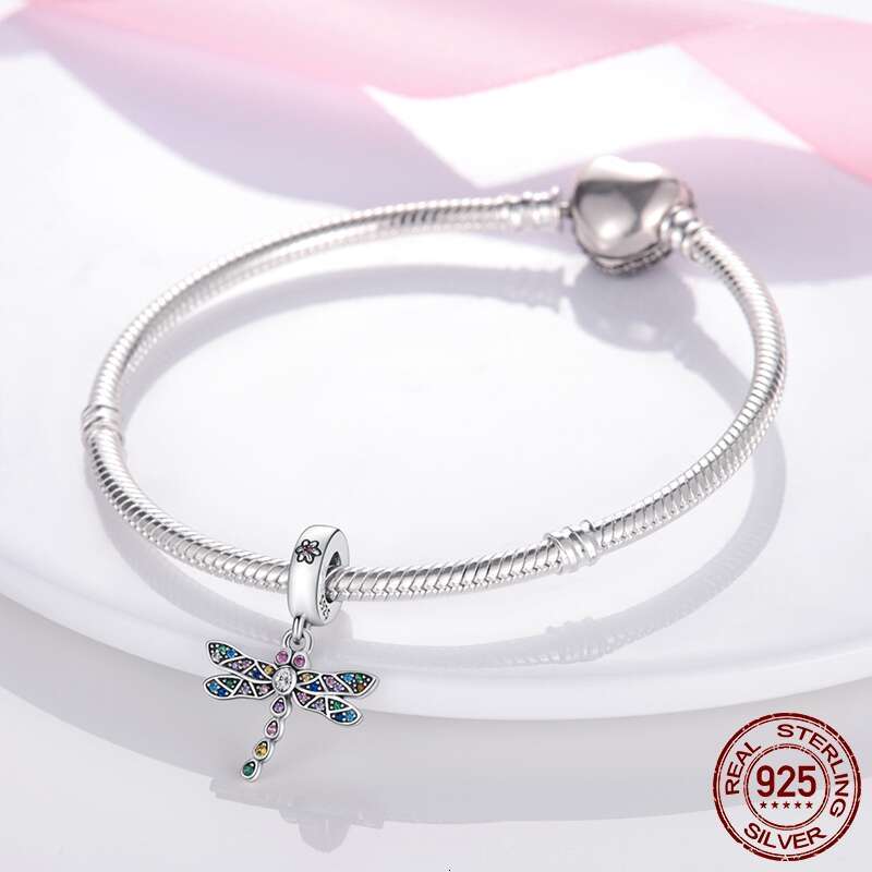 925 Sterling Silver Sparking Dragoy Butterfly Fit Original Bracelet Necklace DIY Bead For Women Jewelry Making Gift