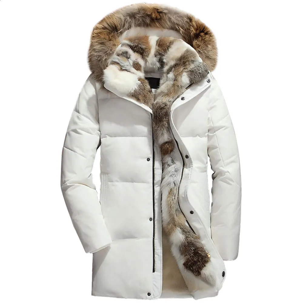 winter down coat men thick fur liner warm mens down jackets S-5XL size winter man hooded parka wellensteyn snow duck coats 240909