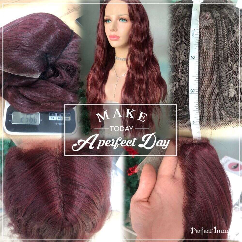 Beautytown Bury Hair Long Water Wave Lace Wig For Women Middle T Part Daily Party Synthetic Wigs Heat Resistant 24''
