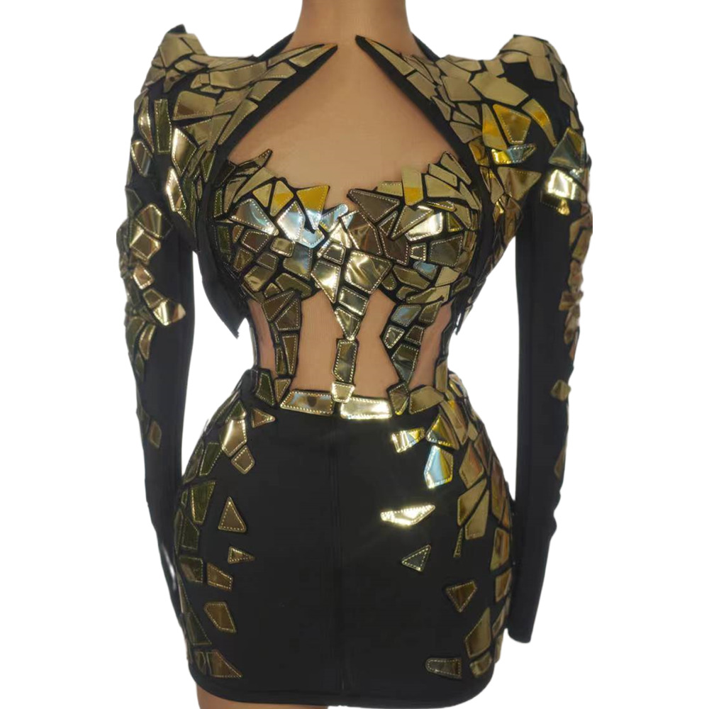 Sexy Bg Sequin Bra Mini Skirts Outfit Sets Show Singer Dancer Stage Performance Wear Women Bodycon Night Club Party Dress