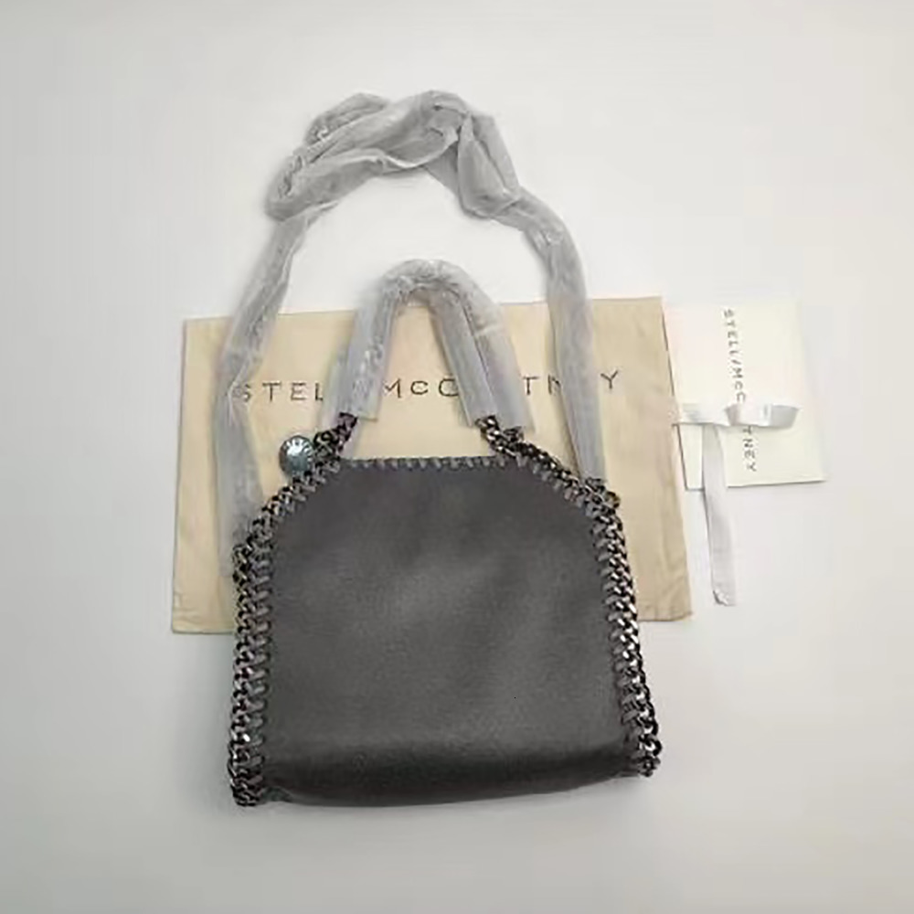 Hot Designer Falabella Bag Mini Tote Woman Metallic Sliver Black Tiny Shopping Bags Women Handbag Leather Shoulder High Quality Handbag Purses Fashion New