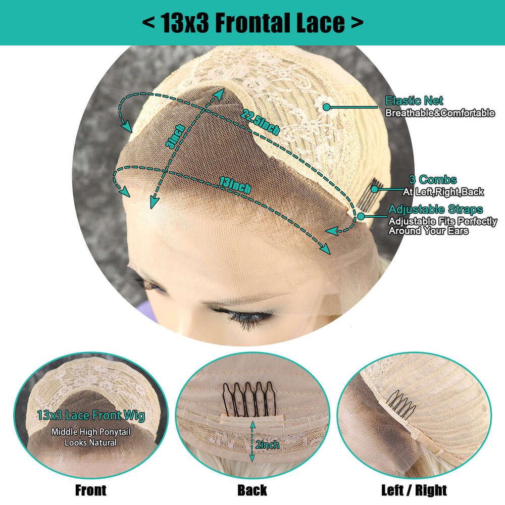 Highlight Short Bob Synthetic Lace Front Wigs For Women Wavy Dark Roots Brown Curly Blonde Wig Pre Plucked Daily Use