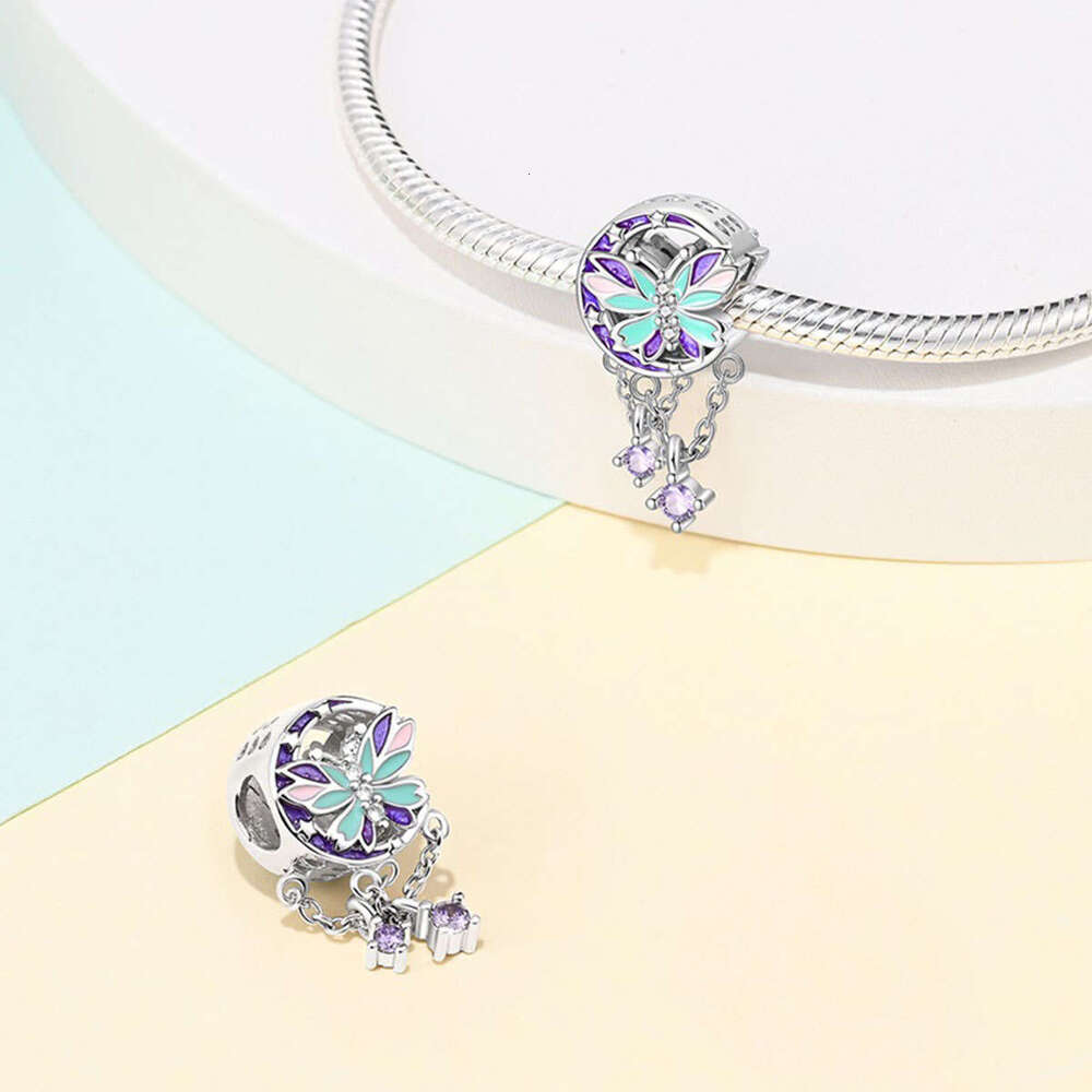 Family Style DIY Jewelry Accessories Romantic Love Butterfly Bracelet White 925 sterling silver Pendant Beads Fit bracelet DIY for women Gifts