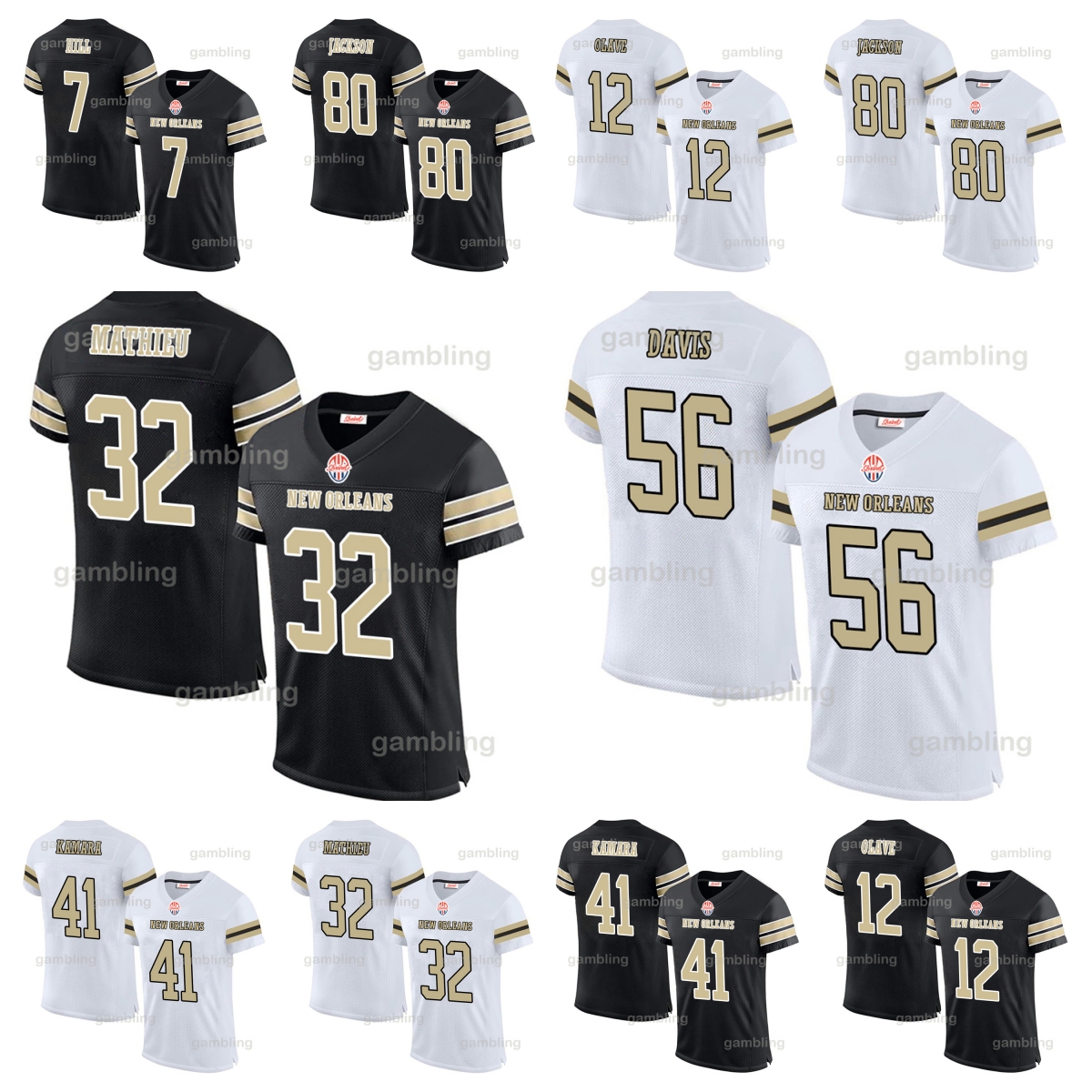 Mens/Youth Custom ed Jerseys 12 Chris Olave 80 Jarvis Landry 32 Tyrann Mathieu Football 41 Ain Kamara 2 Jameis Winston 56 Demario Davis