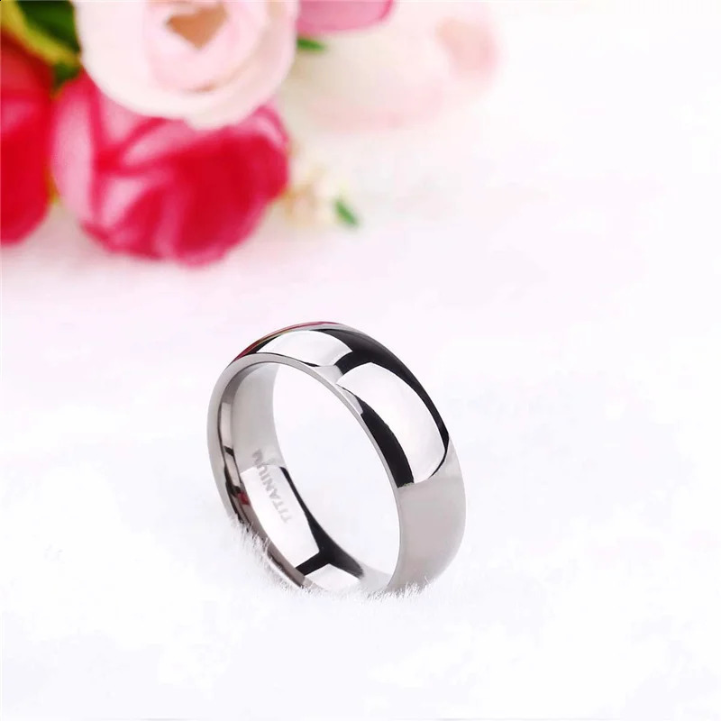 TIGRADE 28mm Mens Wedding Band Polished Women Simple Engagement Classic Rings Black Silver Color Lady anel 315 240906