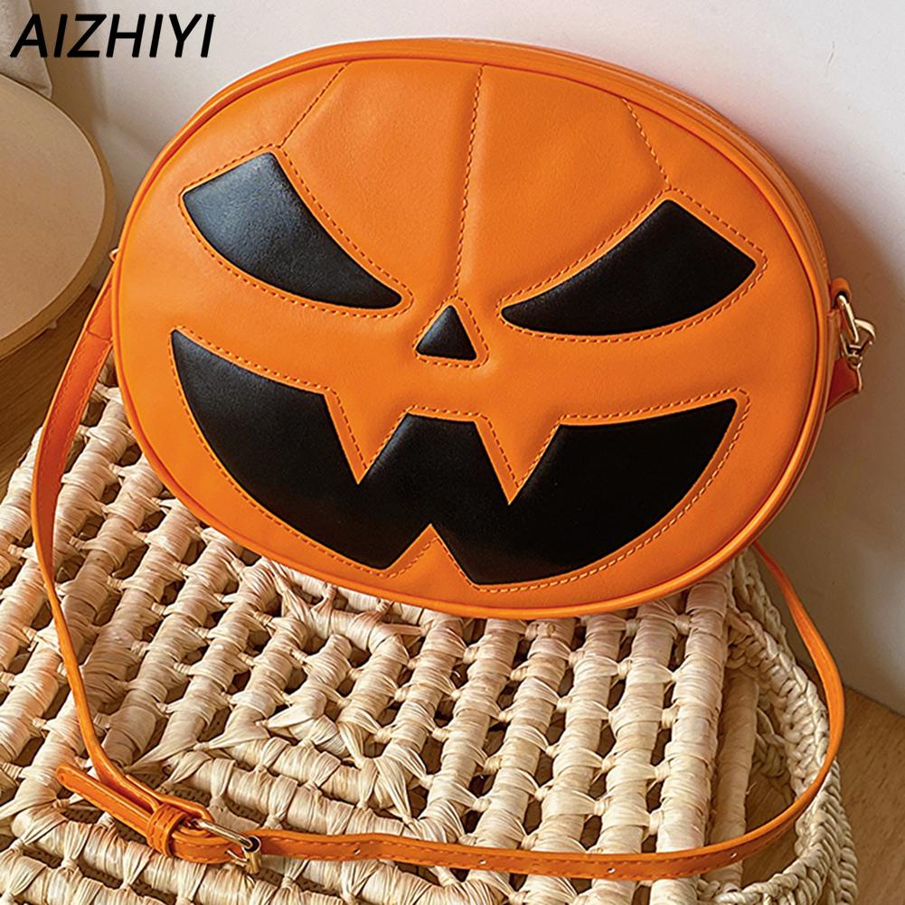 Halloween Pumpkin Shoulder Bag Women Halloween Gift Candy Bag Cartoon Handbag Devil Funny Demon Messenger Crossbody Bag Purse