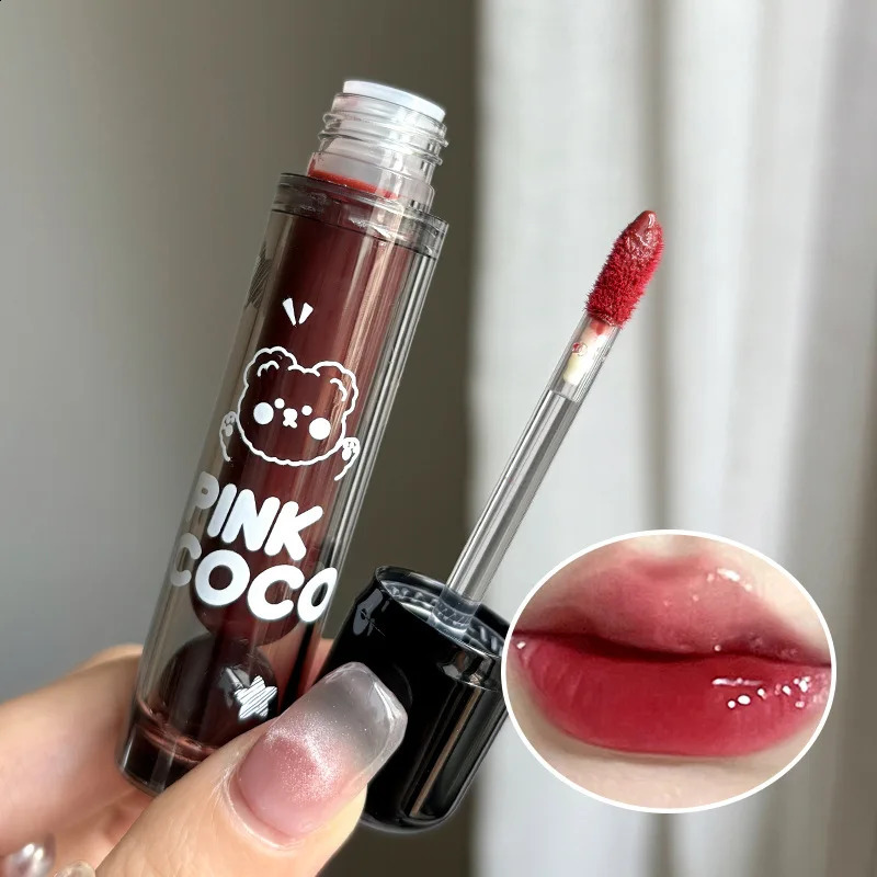 Punk Juice Red Lipgloss Black Mirror Glass Water Light Clear Lip Glaze Waterproof Non Stick Liquid Lipstick Nude Tint Makeup 240911