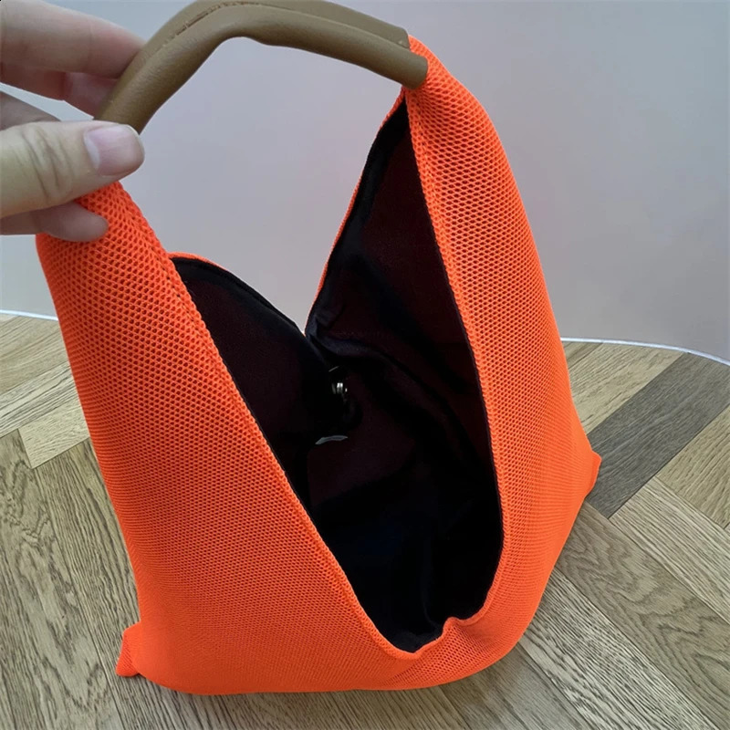 Petscog Women Tote Hobo Handbag Triangle Summer Mesh Net Beach Bag Large Capacity Elegant Shoulder Bags 240913