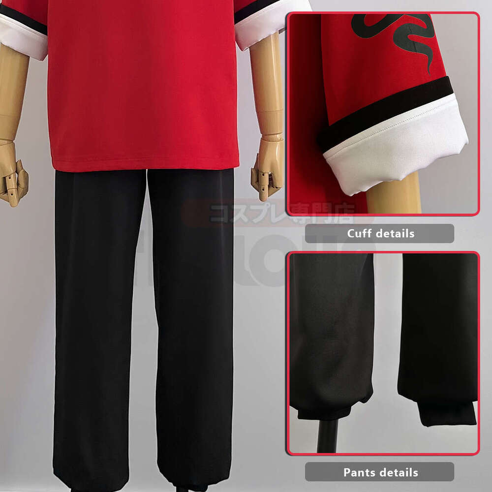 HOLOUN Gokurakugai Manga Anime Alma Cosplay Costume Wig Red Hoodie Black Pants Casual Daily Wearing Rose Net Halloween Christmas