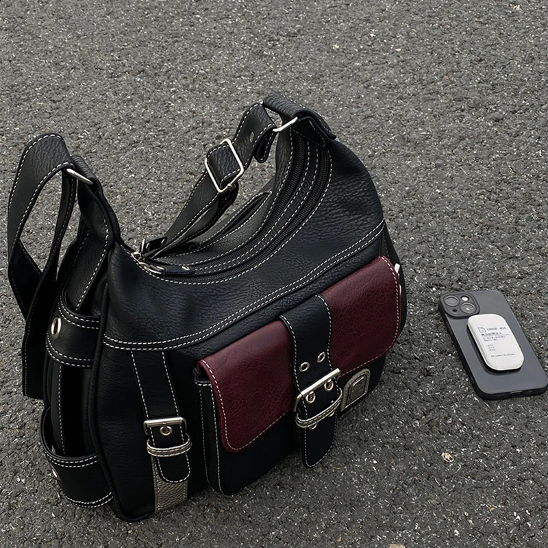 Vintage High Quality PU Leather Shoulder Crossbody Bag Womens Large Capacity Messenger n Travel Handbag bolsa 240914