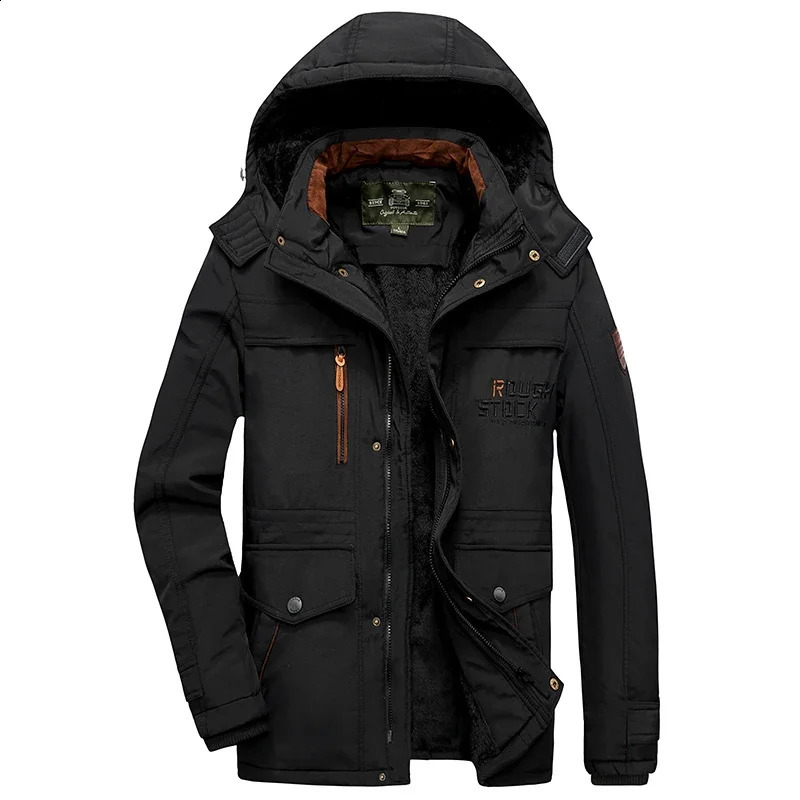 Mens Plus Size Mens Casual Jacket Winter Fashion Thick Parkas Male Coats Fur Overcoat Heated Warm Jackets Parka 240911