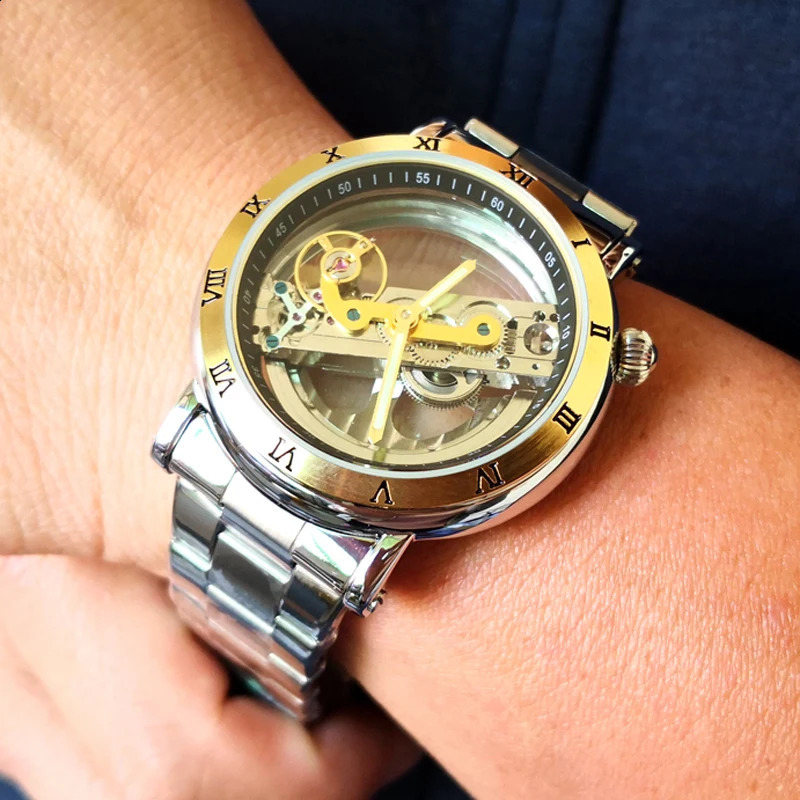 Forsining Watch Men Tourbillion Watches Single Bridge Automatic Mechanical Wristwatches Men Reloj Hombre Winner 240906
