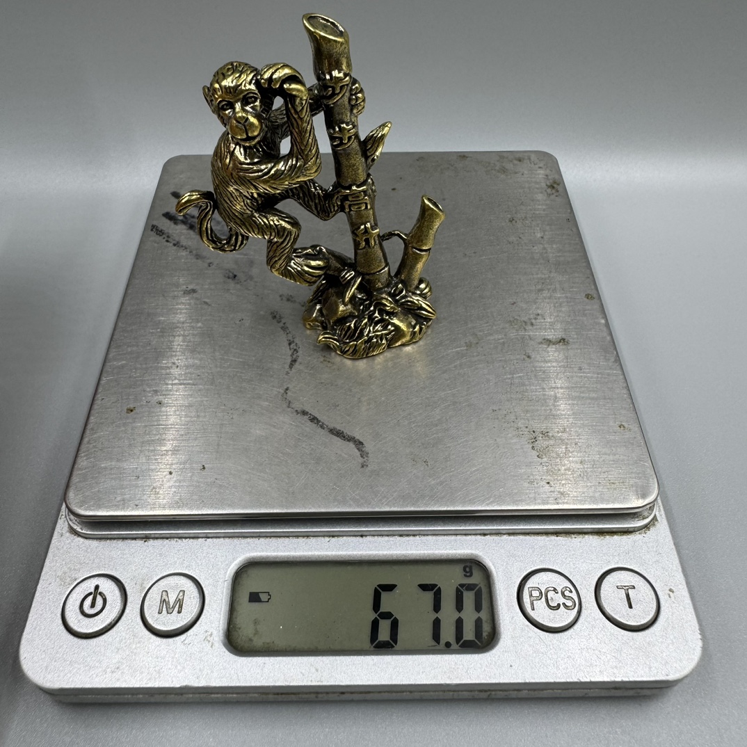 Solid Brass Monkey Figurine Statue House Office Decoration Animal Figurines Toys