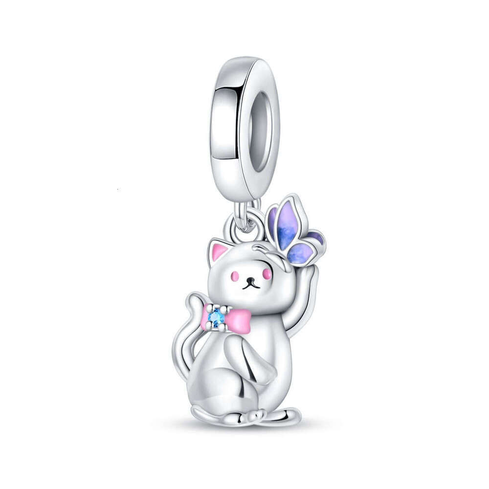 New Family Style 925 sterling silver Cat Beads charms Fit Original Bracelet DIY Accessories Jewelry For women's Gifts