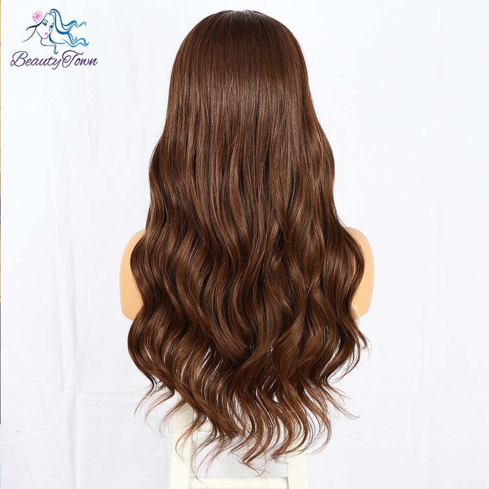 Beautytown Brown Color Synthetic Front 613 Blonde Body Wave Wigs HD Transparent Lace Frontal Wig Cosplay Daily Used