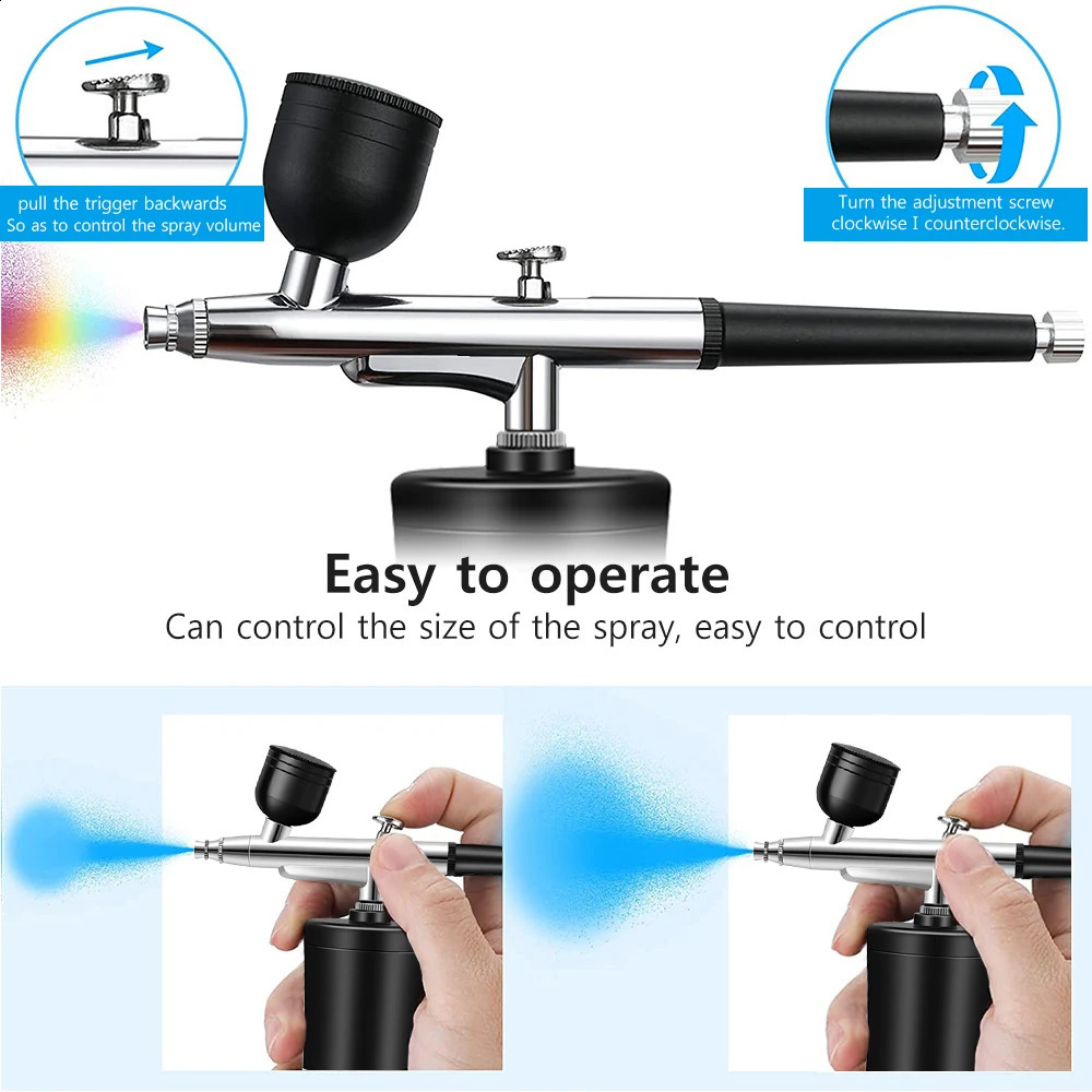 Spray gun nail portable mini air brush with compressor kit used for nail art processing craft pastry painting nano spray gun 350Kpa 240914