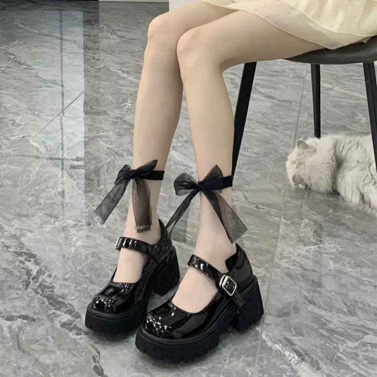 Free Shipping Designer Dress Shoes Black Kitten Heel Chunky Heels Ballet Flats Mary Jane Shoes Sneakers Loafers
