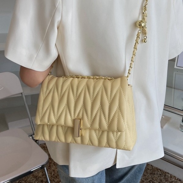 Ladies' Korean Luxury Fashion Shoulder Bag Diameter Mesh Chain Crossbody Bag 2025 Summer New Trend Simple High-end Small Square Bag