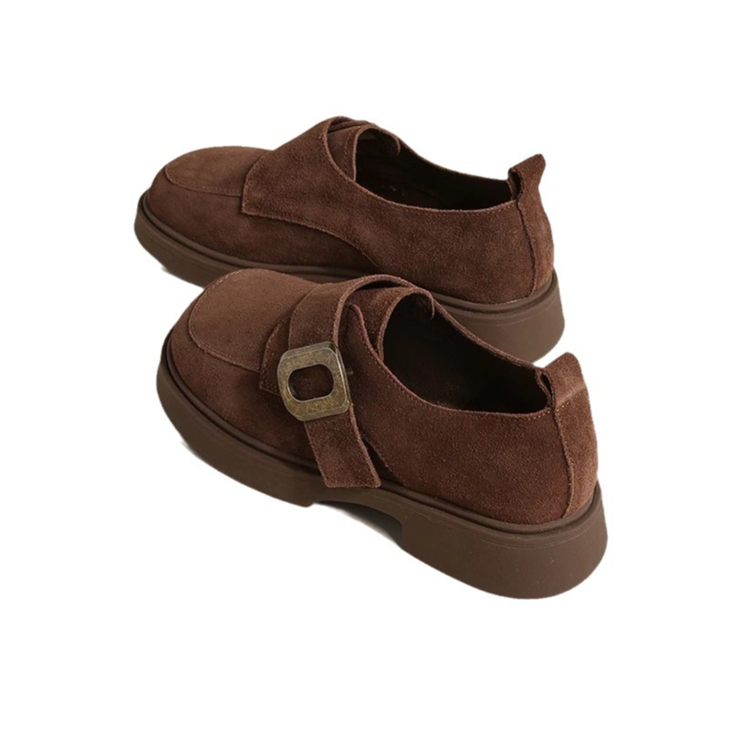 2024 Women's British Style Soft Leather Platform Loafers, Casual Retro Commuting Shoes, Spring/Summer e2a1