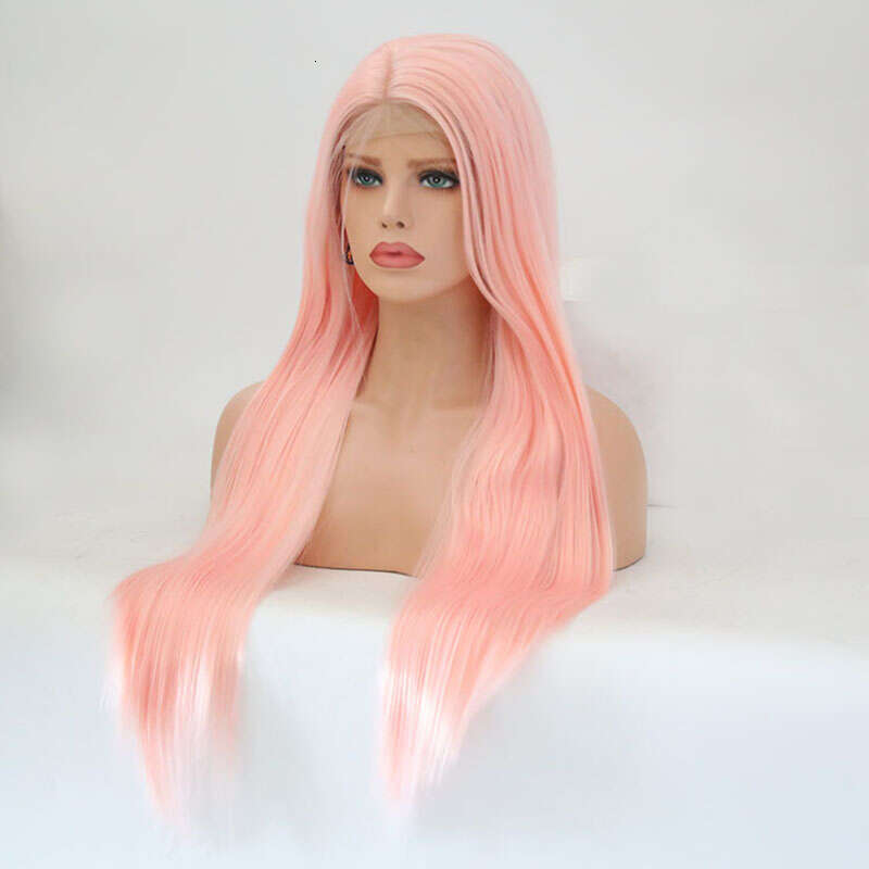 AIMEYA Light Pink Wigs For Women Girls Lace Front Heat Resistant Synthetic Hair Daily Use Cosplay Party Wig