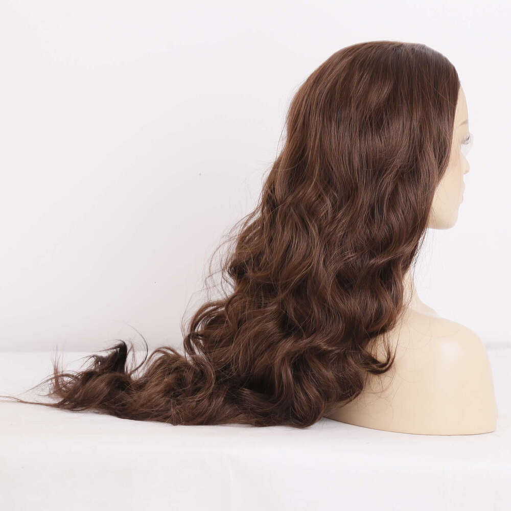 AIMEYA Drak Brown Body Wave Front For Women Heat Resistant Synthetic Lace Wig Daily Use Hair Natural Haire