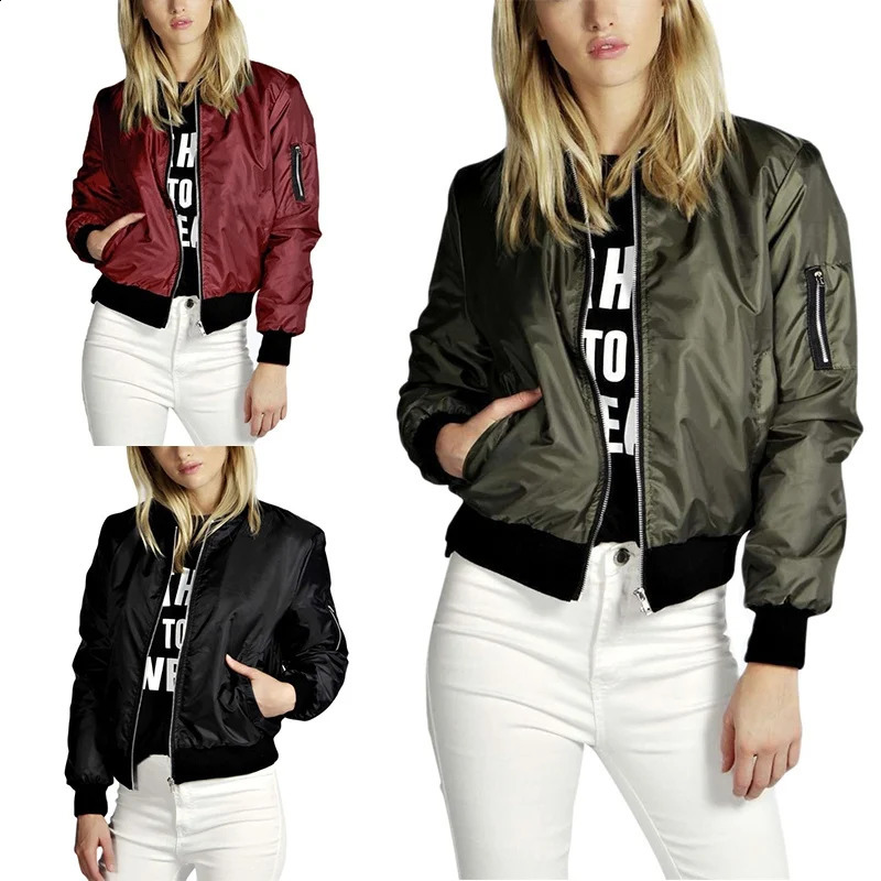 Women Thin Jackets Tops Basic Spring Autumn Casual Oneck Jacket 240910Z