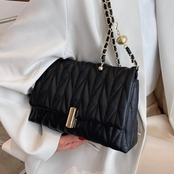 Ladies' Korean Luxury Fashion Shoulder Bag Diameter Mesh Chain Crossbody Bag 2025 Summer New Trend Simple High-end Small Square Bag