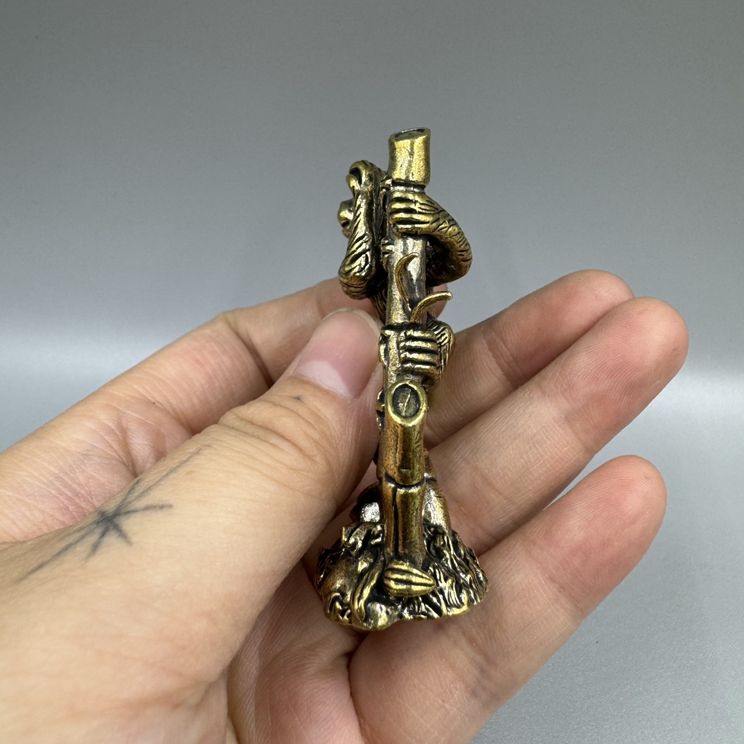 Solid Brass Monkey Figurine Statue House Office Decoration Animal Figurines Toys