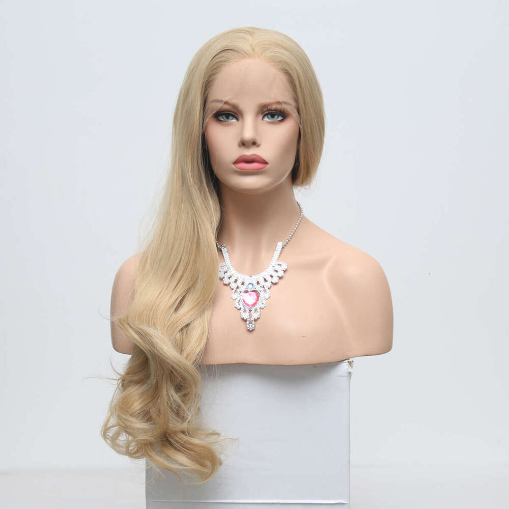 AIMEYA Honey Blonde Front Wigs Long Wave Synthetic Lace Natural Haire Wig Heat Resistant Daily Use