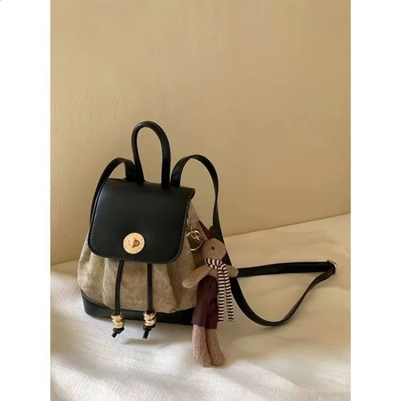 Cover Womens Backpack Retro Womens Shoulder Bag Fashion Womens Korean Y2k Pocket School Backpack 240912