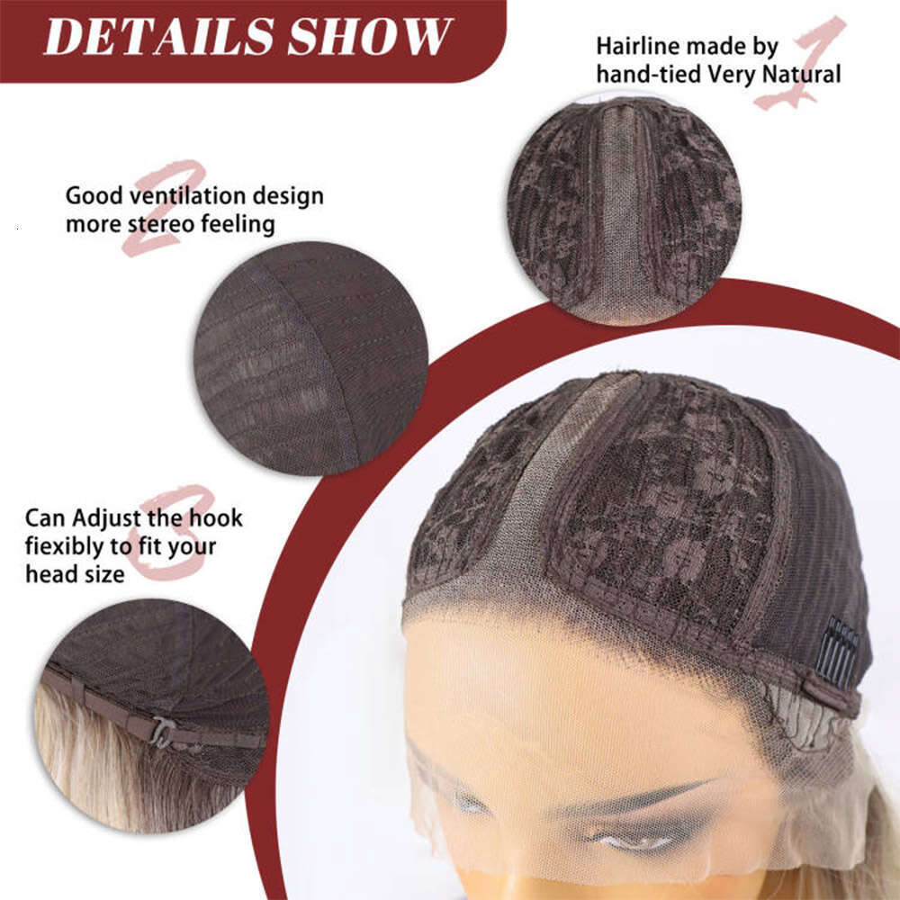 Ash Brown Synthetic Lace Front Wigs Highlight Body Wave Dark Roots Colored For Women Pre Plucked Ombre Blonde Glueless Wig