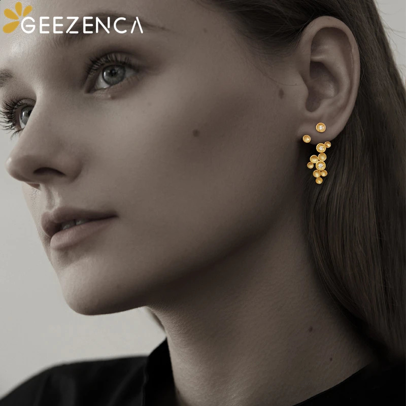 GEEZENCA 925 Sterling Silver 5A Zircons Stars Dangle Earrings For Women Original Chic Earring Fine Jewelry Gift 240914