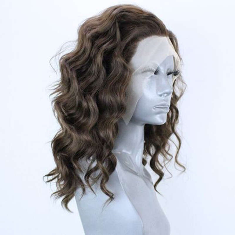 AIMEYA Dark Brown Body Wave Synthetic Lace Front For Women Free Part Cosplay Colorful Wigs