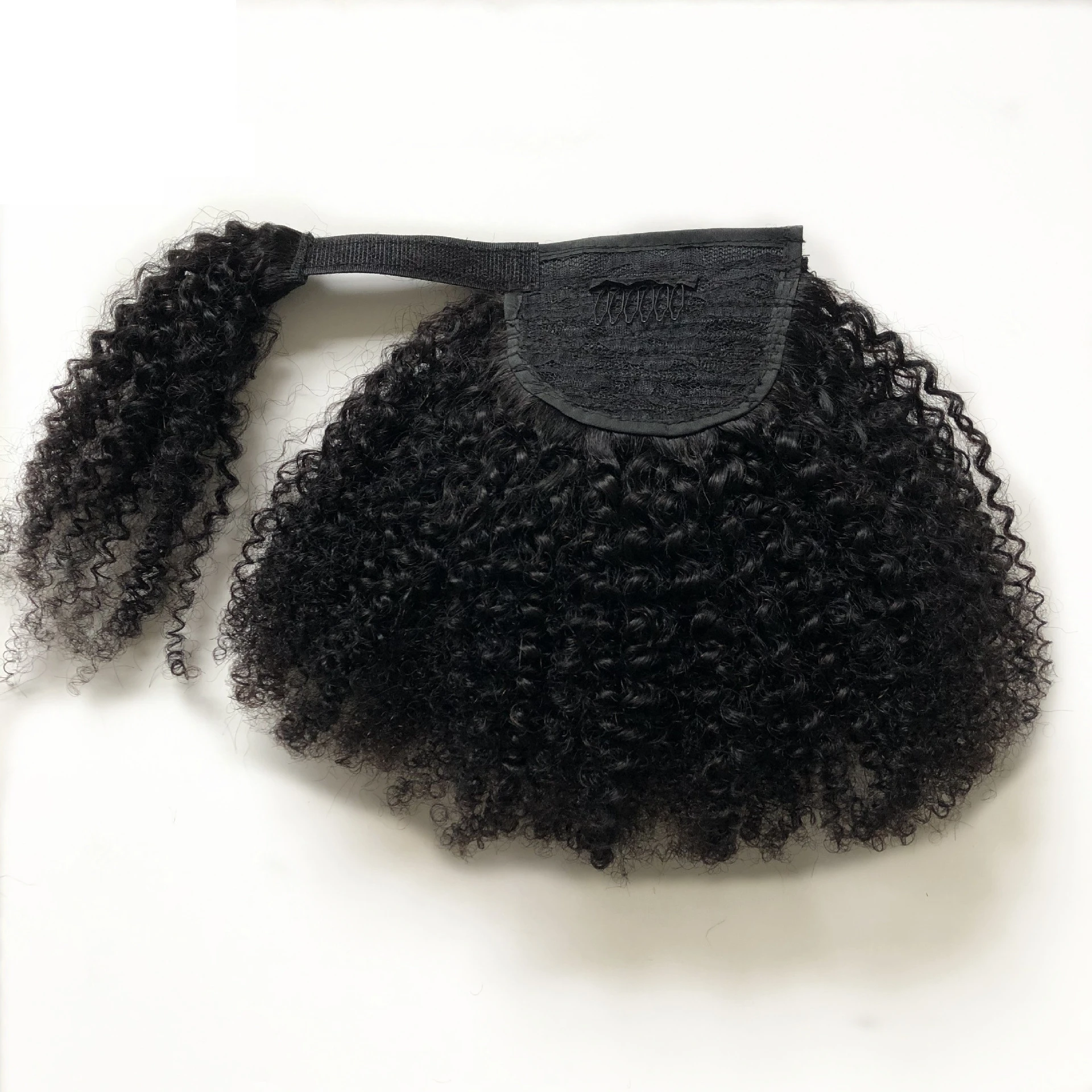 4b 4c Afro Kinky Curly Drawstring Wrap Around Ponytail For black women 140g 1pcs ,4c afro clip in human hair extension