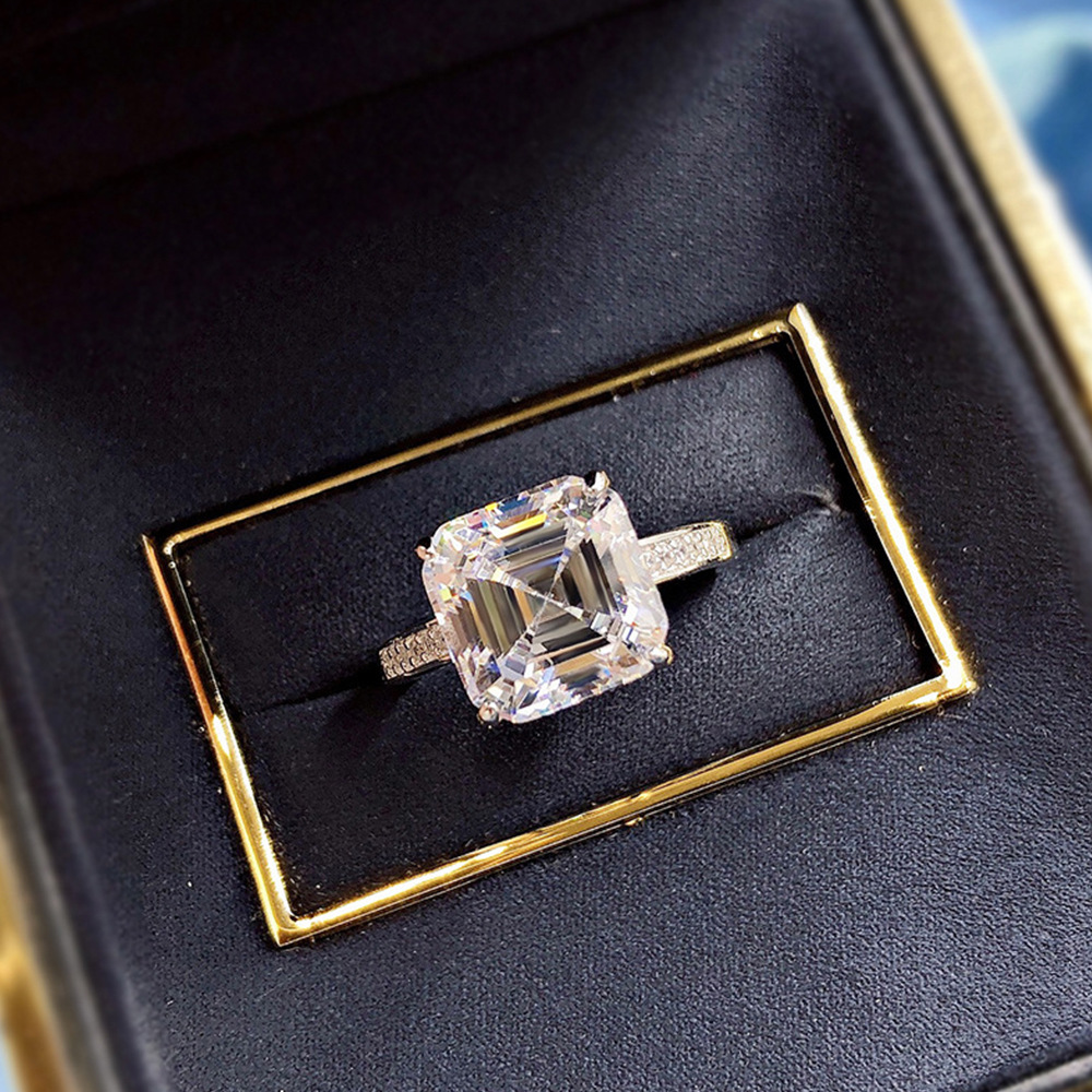 10mm Real Moissanite Diamond Wedding Rings Luxury Jewelry Pure 100% 925 Sterling Silver Pagoda Cut Gemstones Eternity Party Women Engagement Band Ring