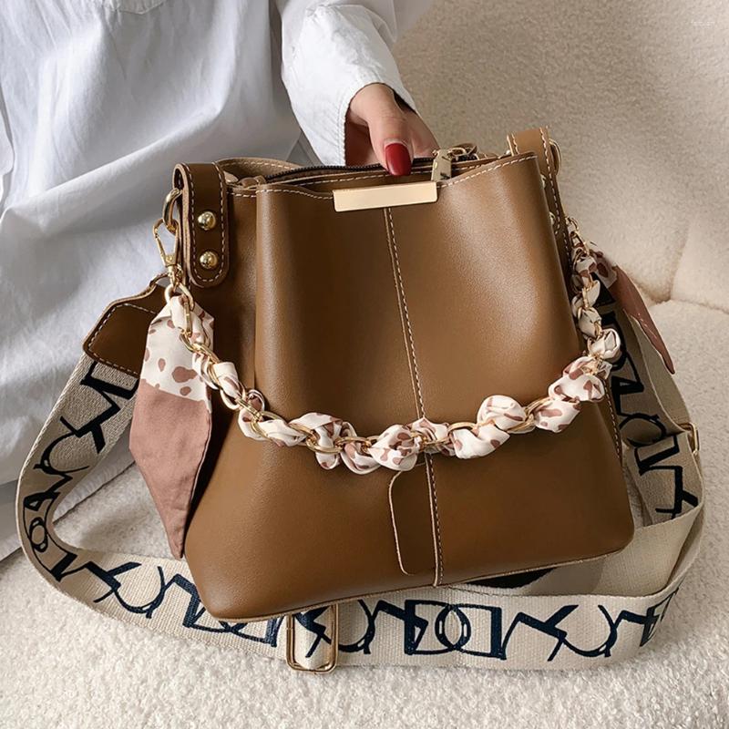 3 Bag Chain Shoulder PU Leather Trendy Crossbody Large Capacity Top Handle With Wide Strap For Women 4