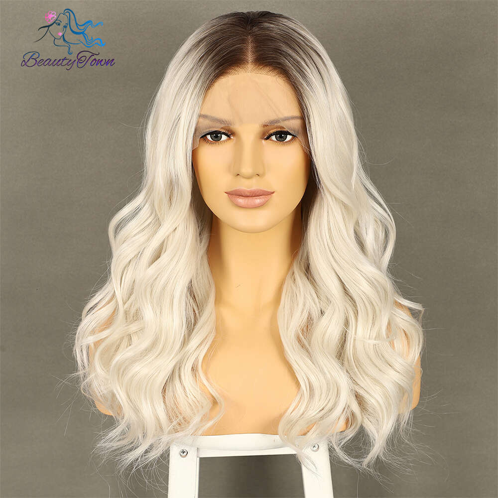 613 13X3 Synthetic For Women Sier Blonde Loose Deep Short Bob Front Hd Lace Wigs 180%