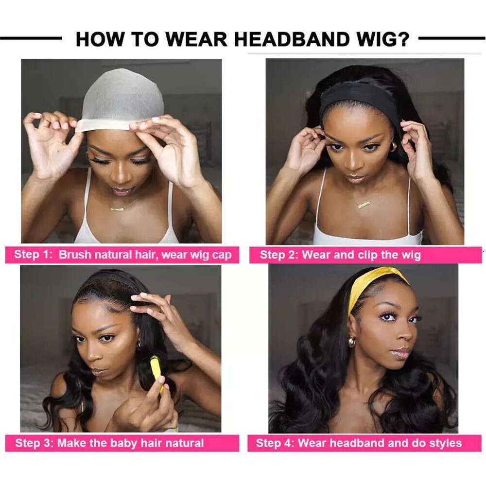 Kinky Curly Headband For Women Daily Black Scarf Wig 26Inches Long Party Travel Holiday Glueless Synthetic Wigs 2 Free Bands