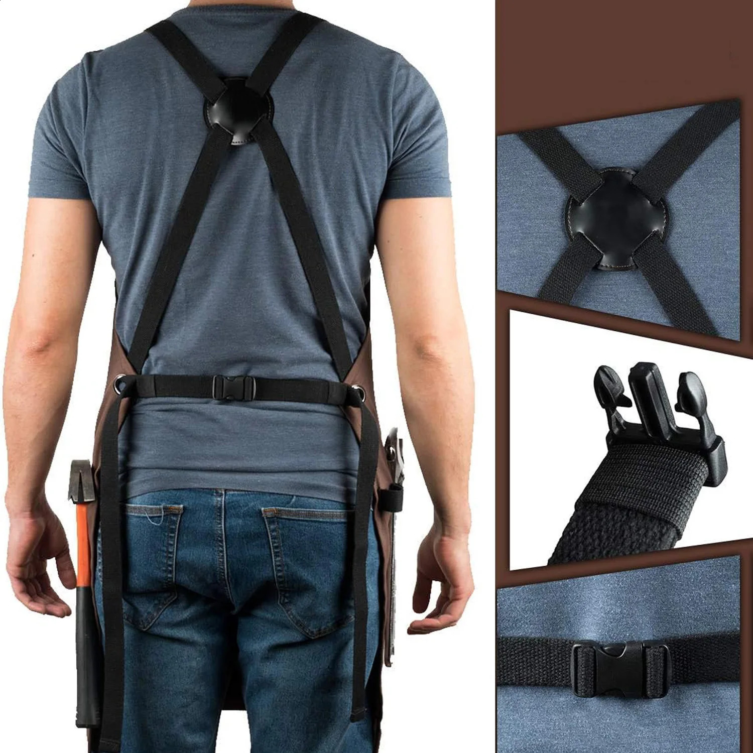 Woodworking Shop Canvas Kitchen Apron Fully Adjustable Comfortable and Suitable for Men Sizes S to XXL 240913